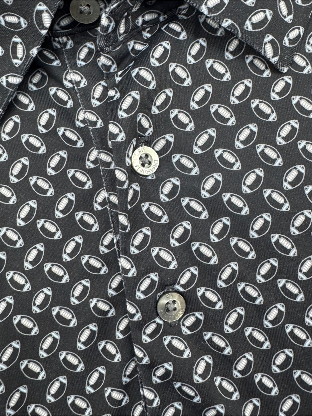 Roundtree and Yorke Performance Men's 2XB FOOTBALL Print Polo Shirt Stretch Golf - Picture 9 of 10